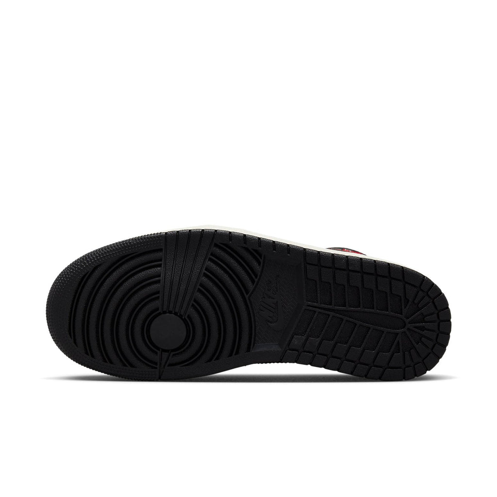 (WMNS) Air Jordan 1 Mid 'Black Sail Gym Red' BQ6472-061