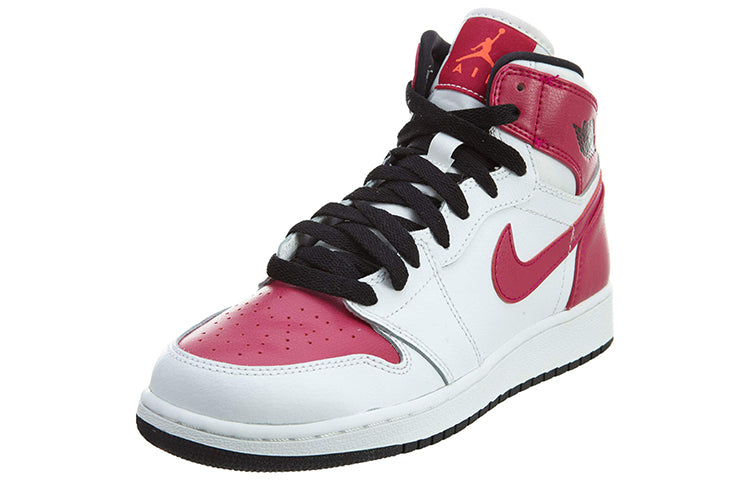 (GS) Air Jordan 1 Retro High 'White Sport Fuchsia' 332148-108