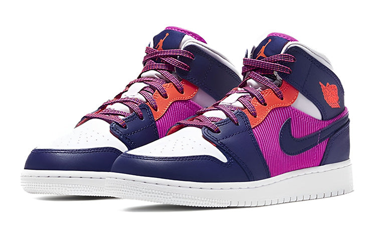 (GS) Air Jordan 1 Mid 'Fire Pink' 555112-602