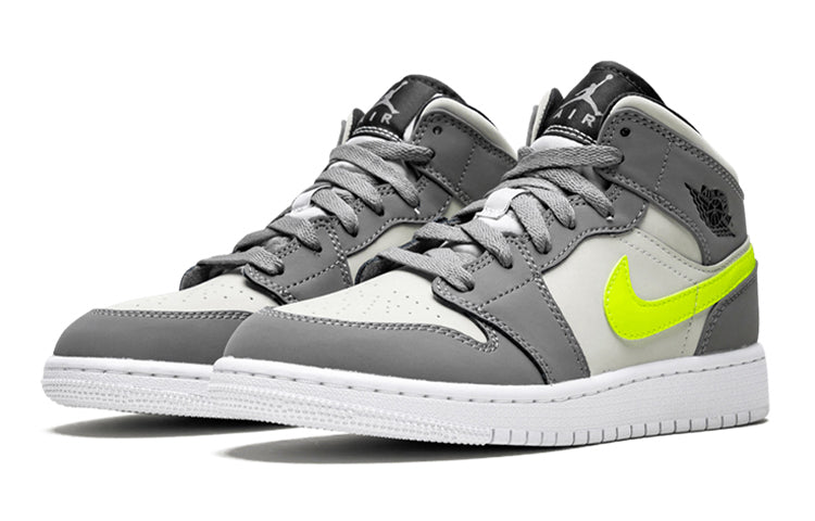 (GS) Air Jordan 1 Mid 'Gun Smoke Volt' 554725-072