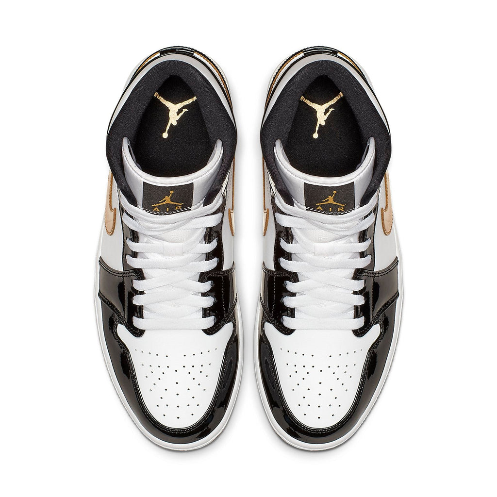 Air Jordan 1 Mid Patent 'Black Gold' 852542-007