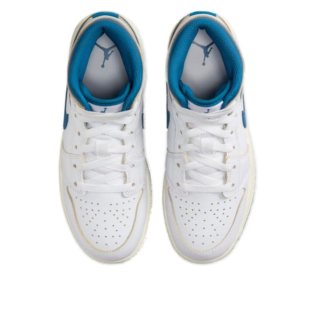 (GS) Air Jordan 1 Mid SE 'White Industrial Blue' FN7432-141