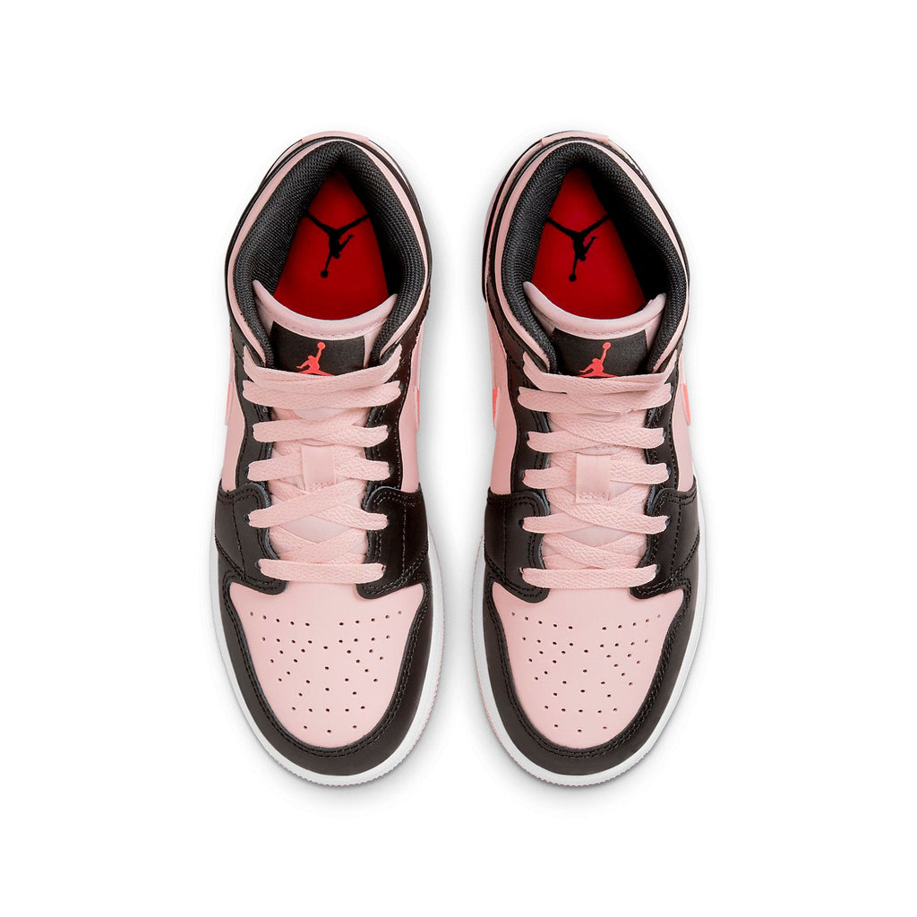 (GS) Air Jordan 1 Mid 'Black Pink Crimson' 554725-604