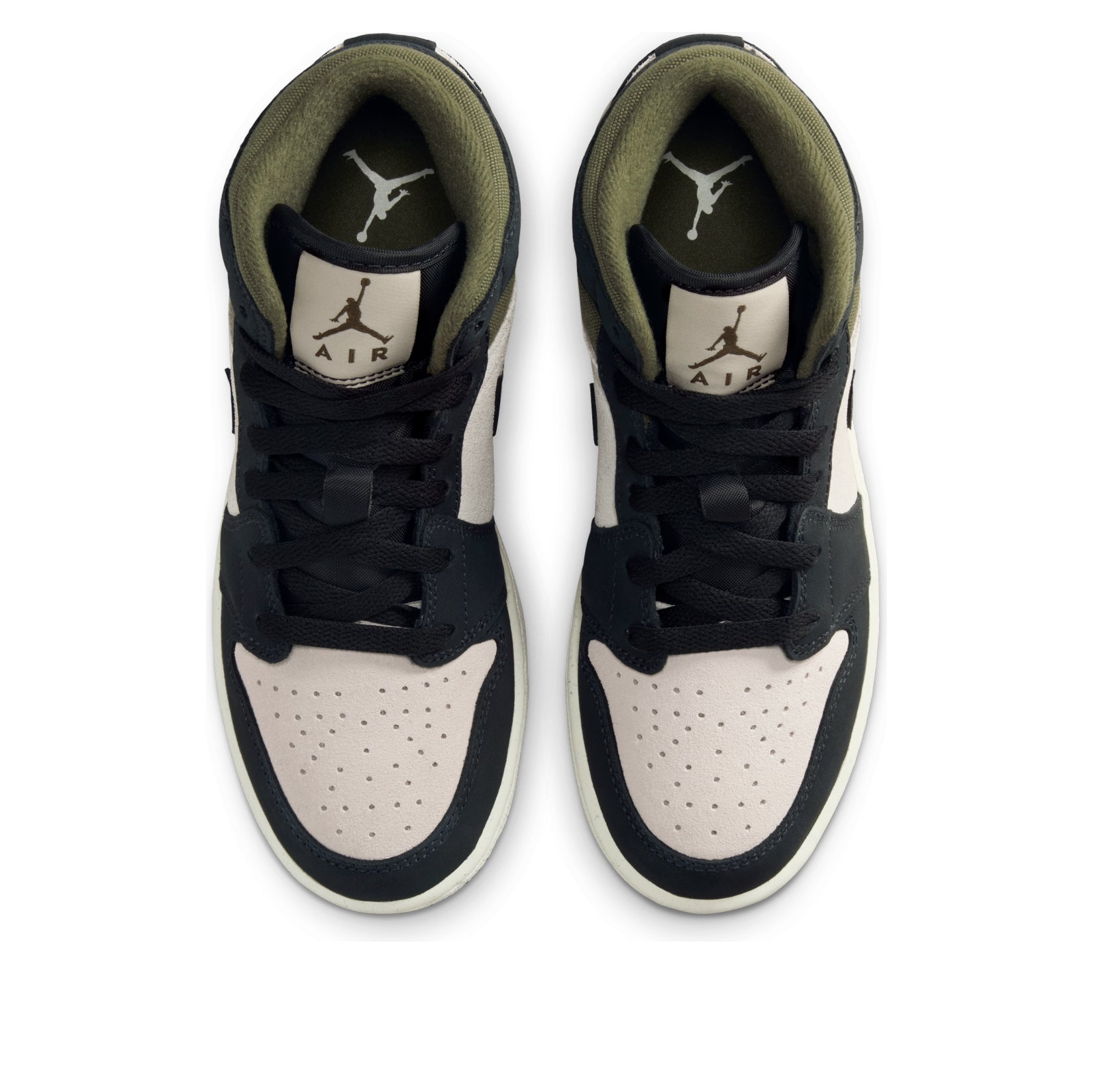 (GS) Air Jordan 1 Mid 'Off Noir Medium Olive' HV4399-102