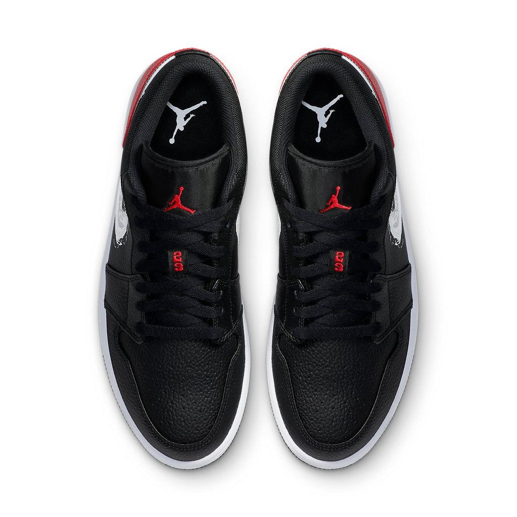 Air Jordan 1 Low 'Brushstroke Swoosh - Black Red' DA4659-001