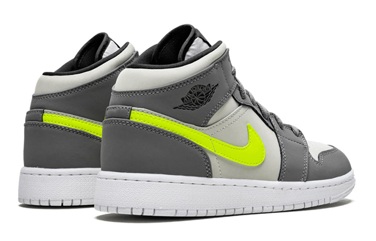 (GS) Air Jordan 1 Mid 'Gun Smoke Volt' 554725-072