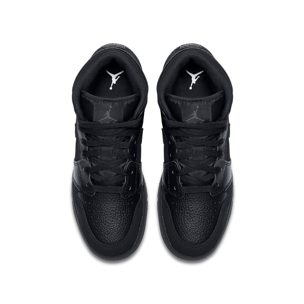 (GS) Air Jordan 1 Mid 'All Black' 554725-064
