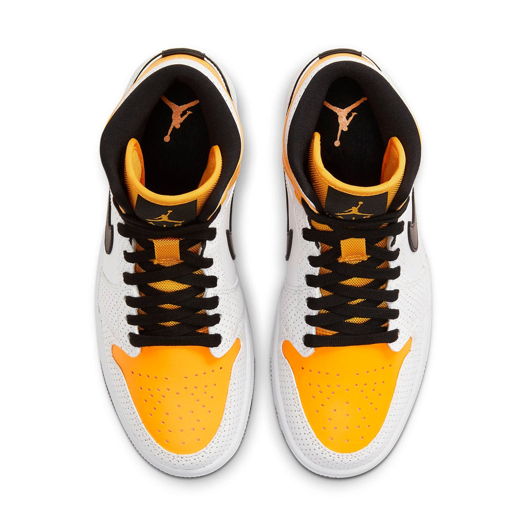 (WMNS) Air Jordan 1 Mid 'Perforated - White University Gold' BQ6472-107