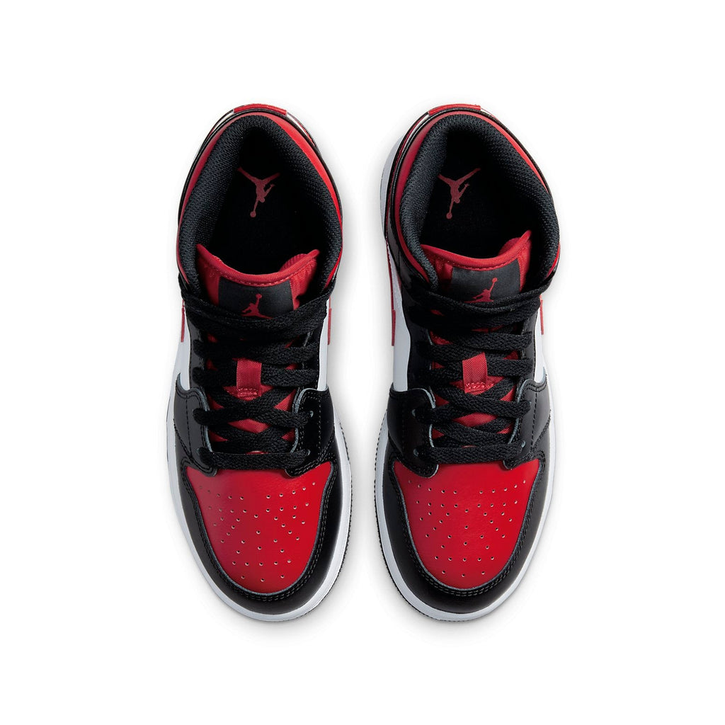(GS) Air Jordan 1 Mid 'Black Fire Red' 554725-079