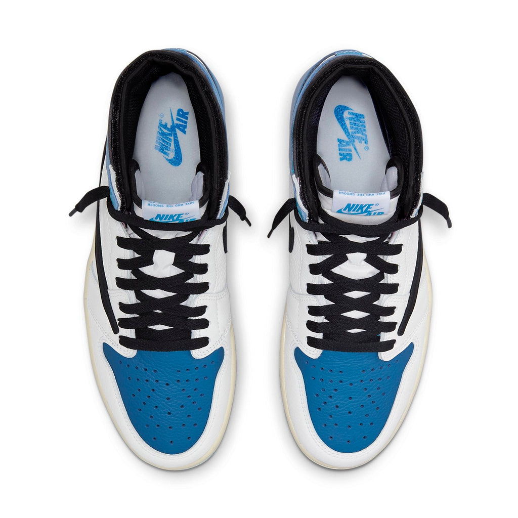 Air Jordan 1 Retro High x Fragment Design x Travis Scott 'Sail Black Military Blue' DH3227-105