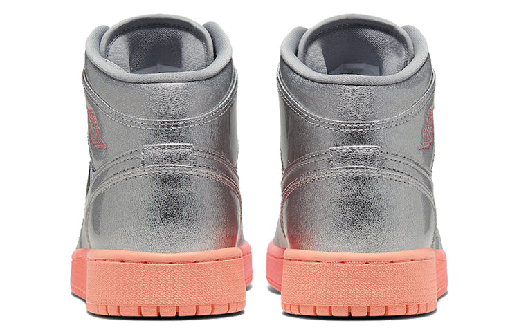 (GS) Air Jordan 1 Mid 'Metallic Silver Pink Crimson' 555112-006
