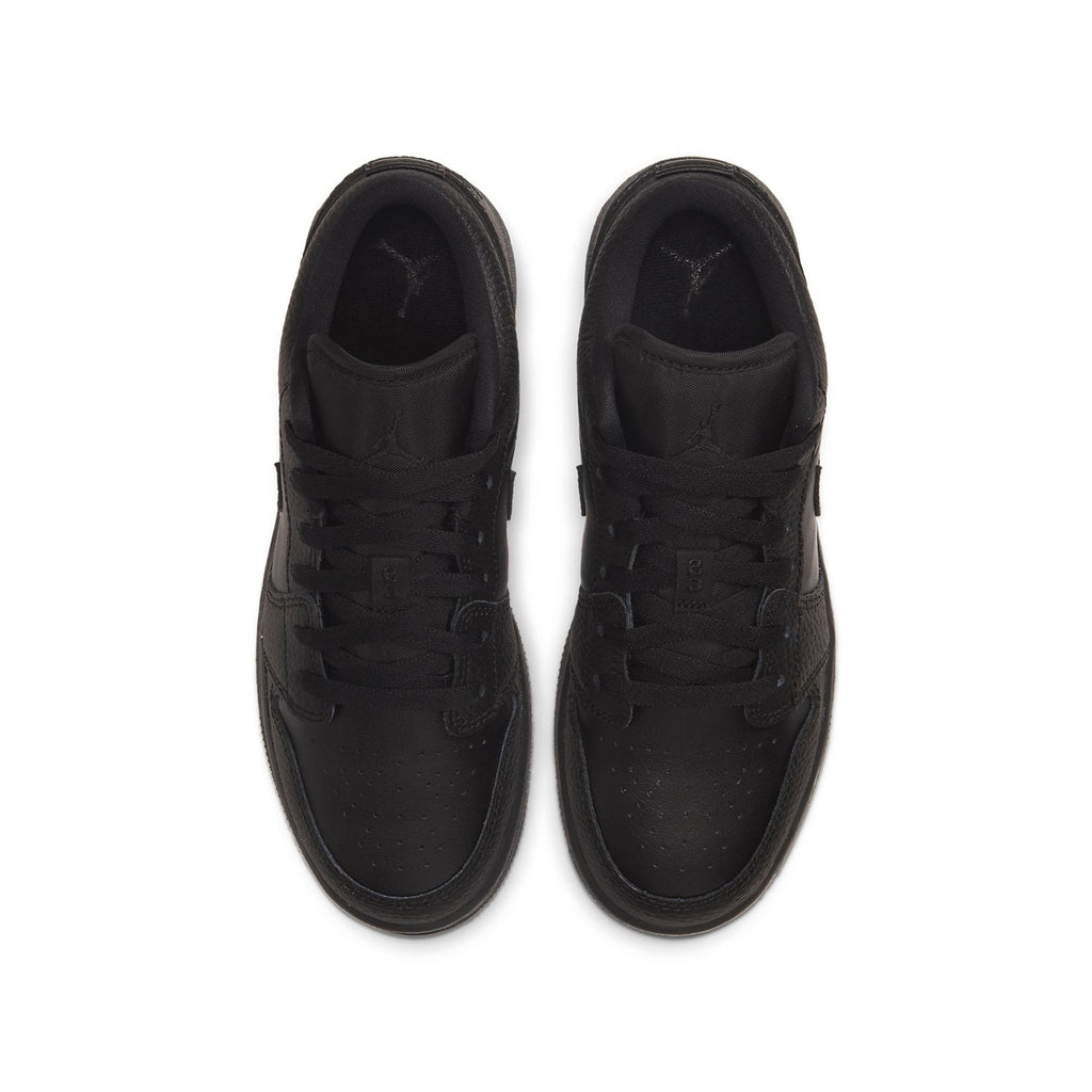 (GS) Air Jordan 1 Low 'Black Tumbled Leather' 553560-091