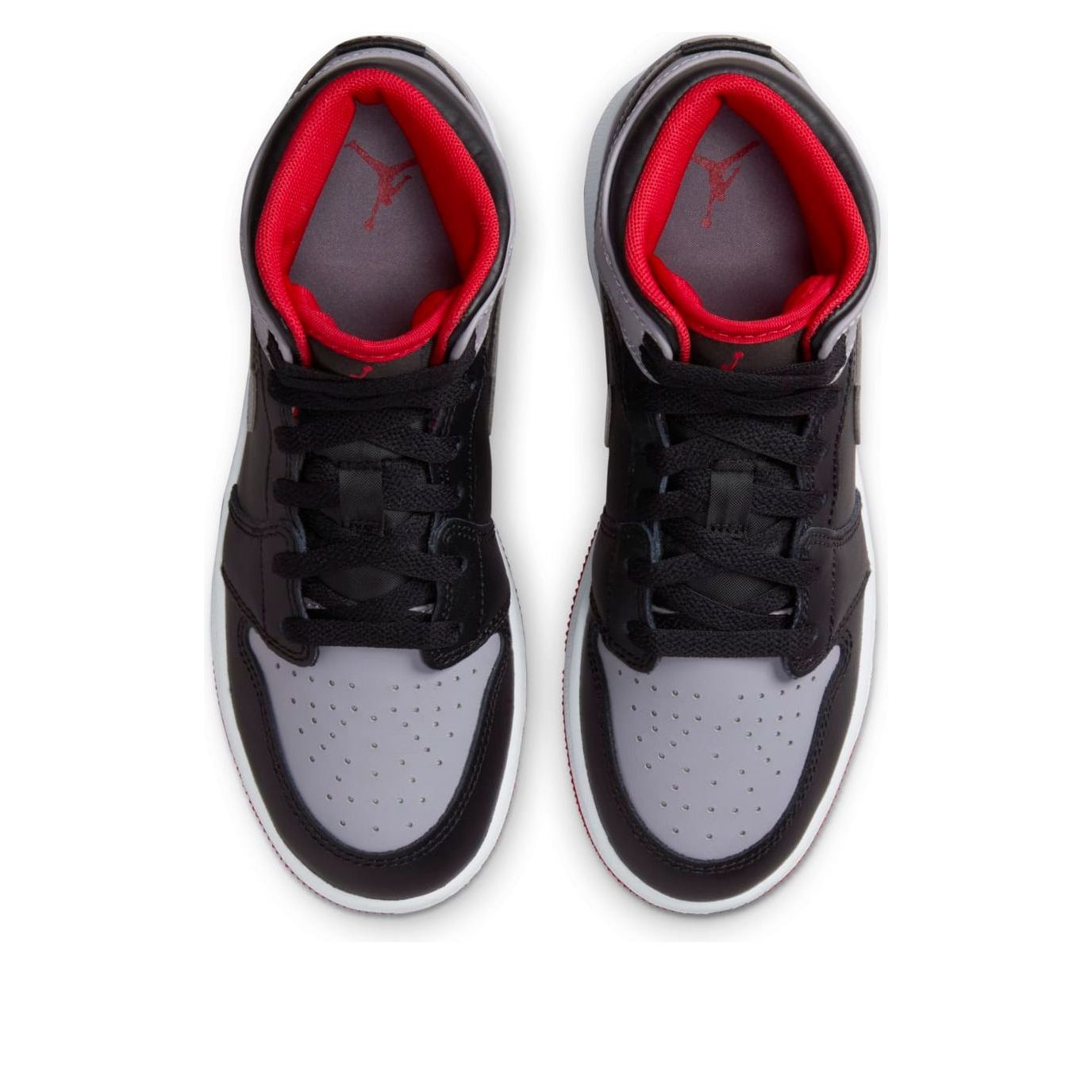 (GS) Air Jordan 1 Mid 'Black Grey Red' DQ8423-006