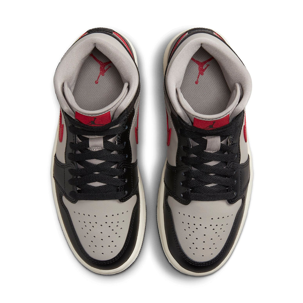 (WMNS) Air Jordan 1 Mid 'Black Gym Red Grey' BQ6472-060