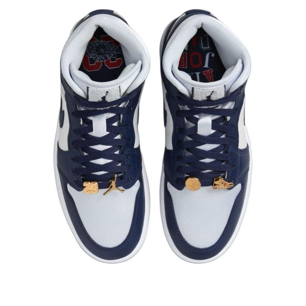 (WMNS) Air Jordan 1 Mid SE 'Football Grey White Midnight Navy' FZ8777-044
