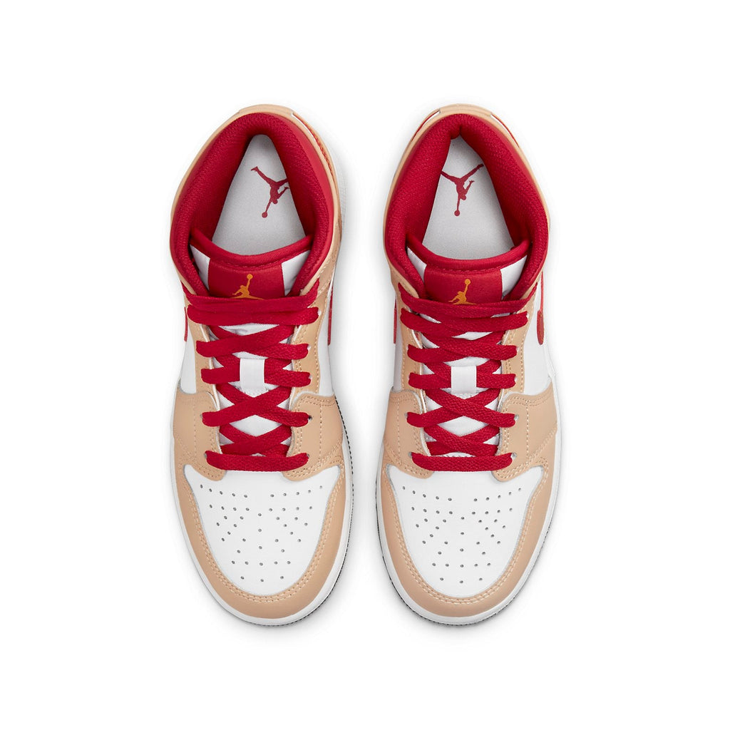 (GS) Air Jordan 1 Mid 'Light Curry Cardinal Red' 554725-201