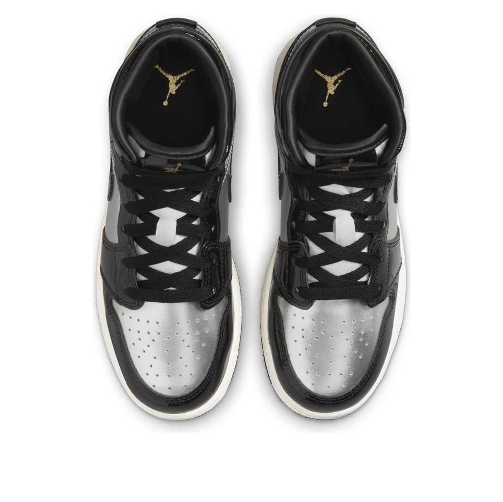 (GS) Air Jordan 1 Mid SE 'Black Metallic Silver Gold' FZ3938-001