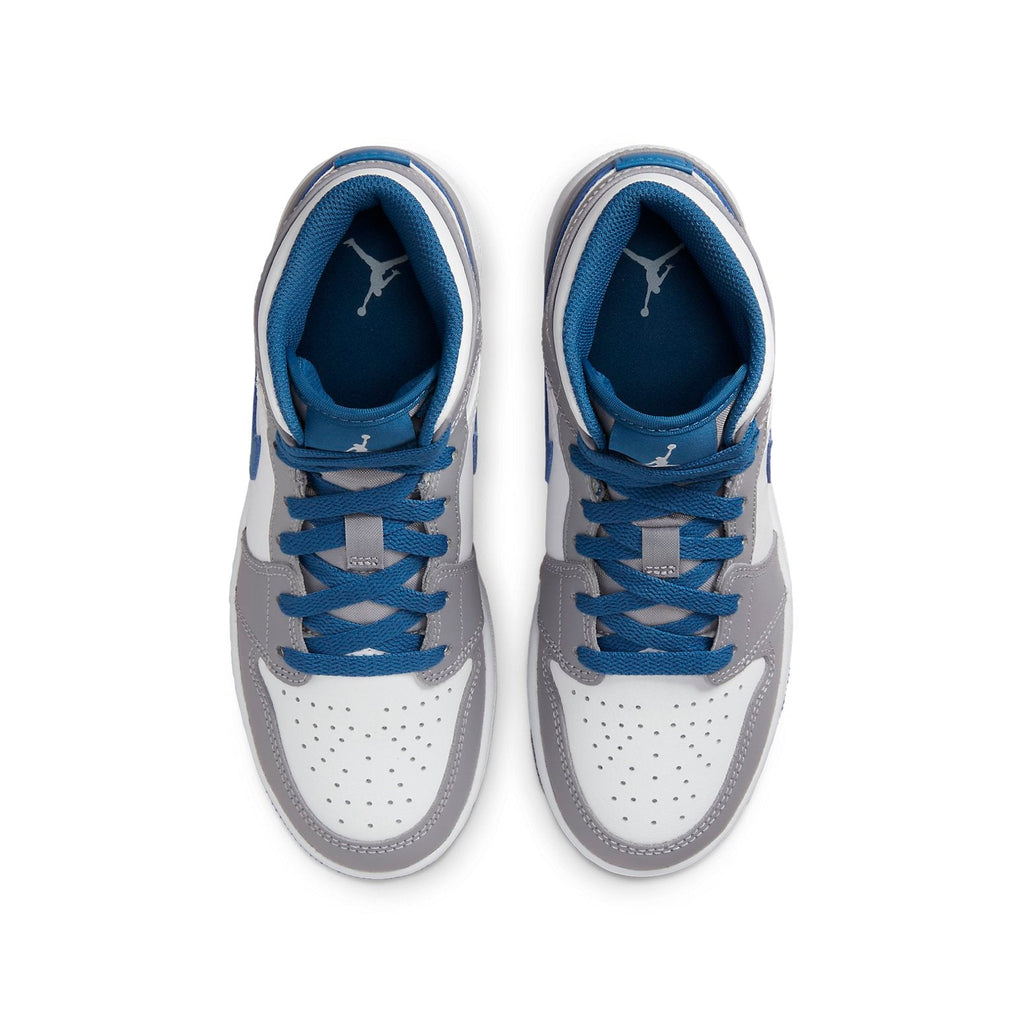 (GS) Air Jordan 1 Mid 'Cement True Blue' DQ8423-014