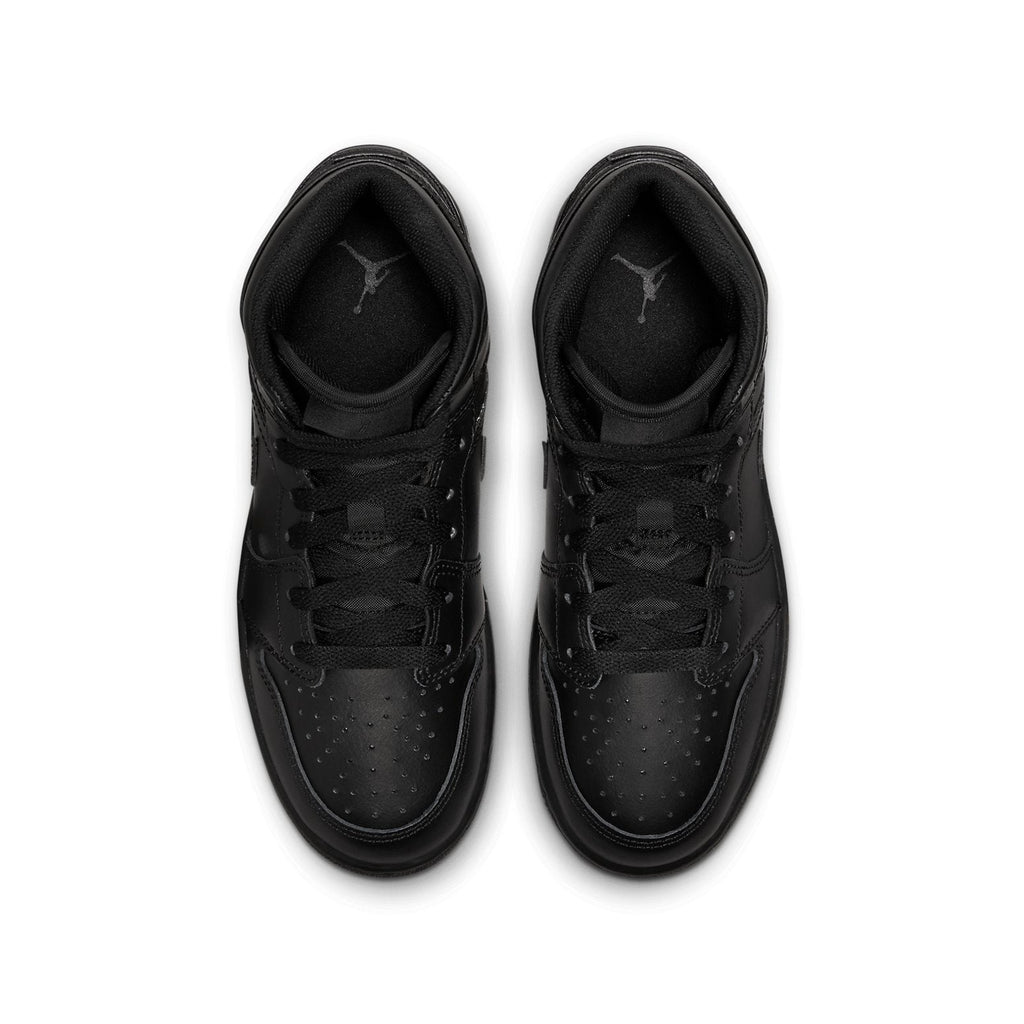 (GS) Air Jordan 1 Mid 'Triple Black' 2022 554725-093