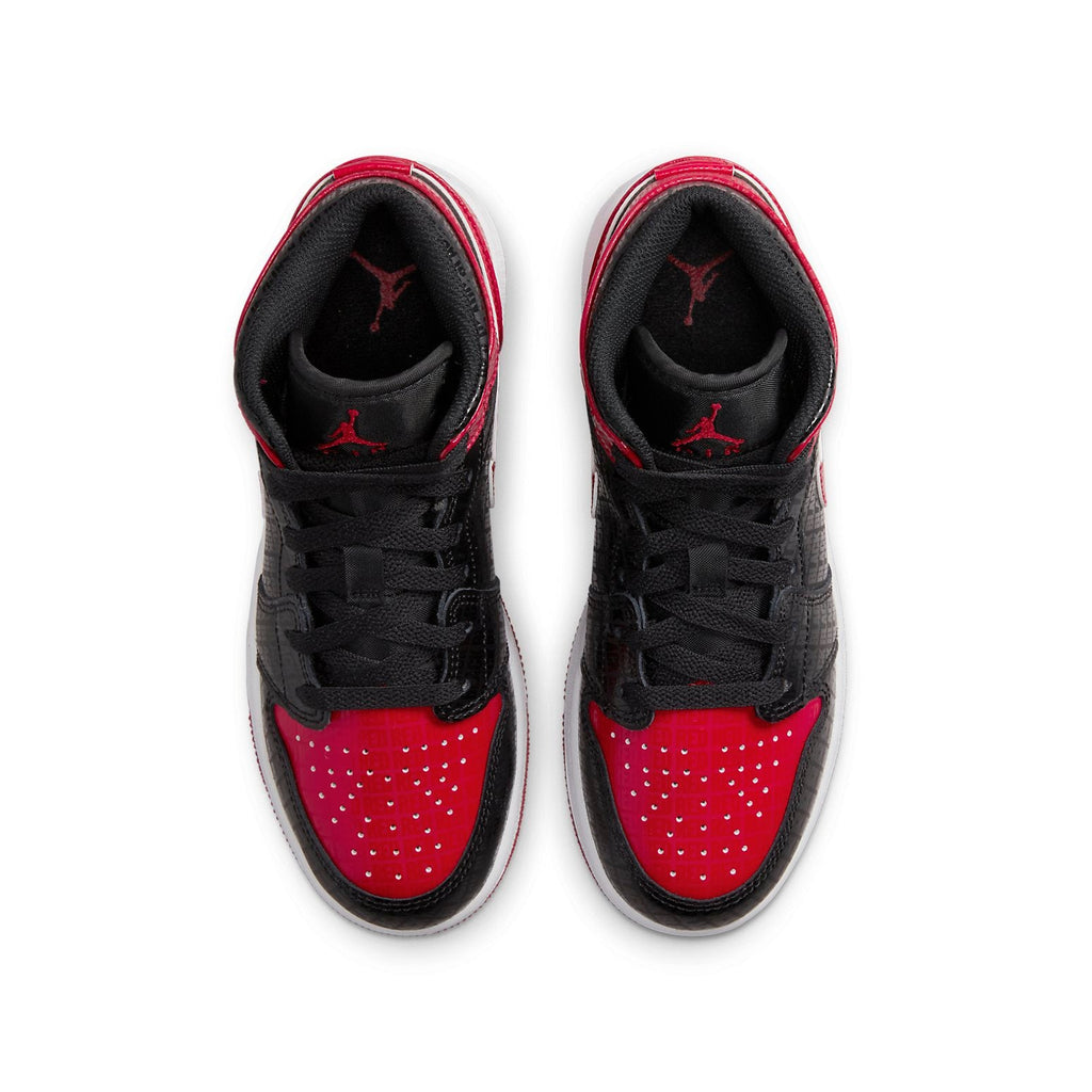 (GS) Air Jordan 1 Mid SS 'Black + Red = Bred' DM9650-001