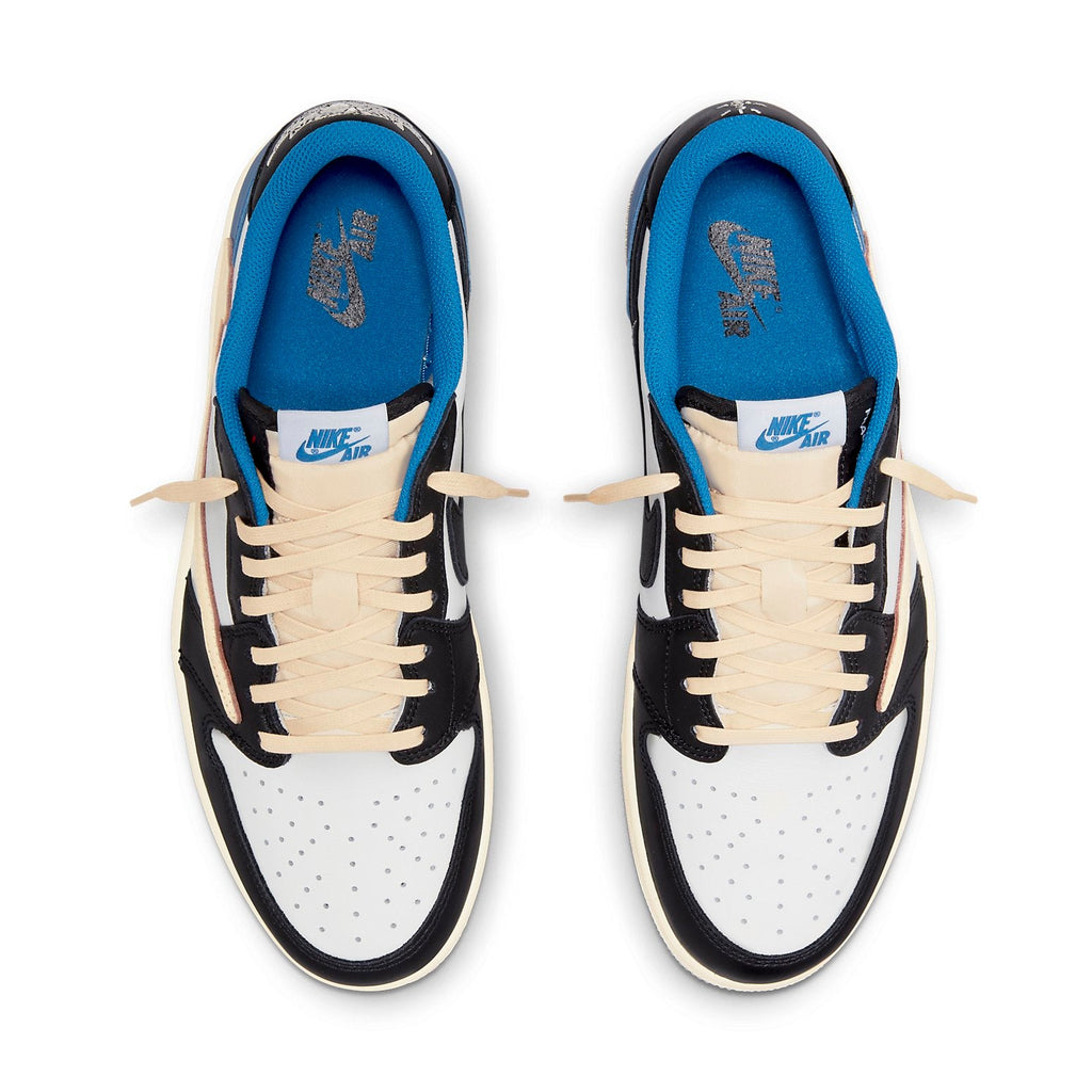 Air Jordan 1 Retro Low x Fragment Design x Travis Scott x 'Sail Black Military Blue' DM7866-140