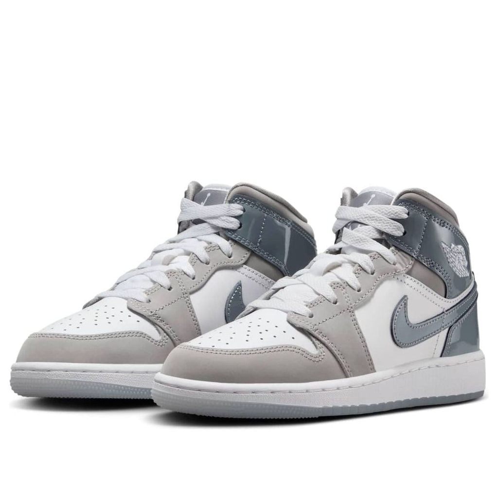 (GS) Air Jordan 1 Mid 'White Medium Cool Grey' HF3193-100