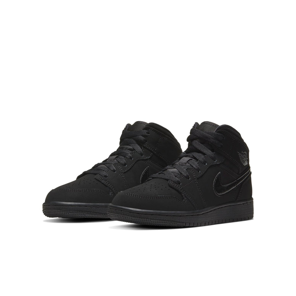 (GS) Air Jordan 1 Mid 'Triple Black' 554725-056