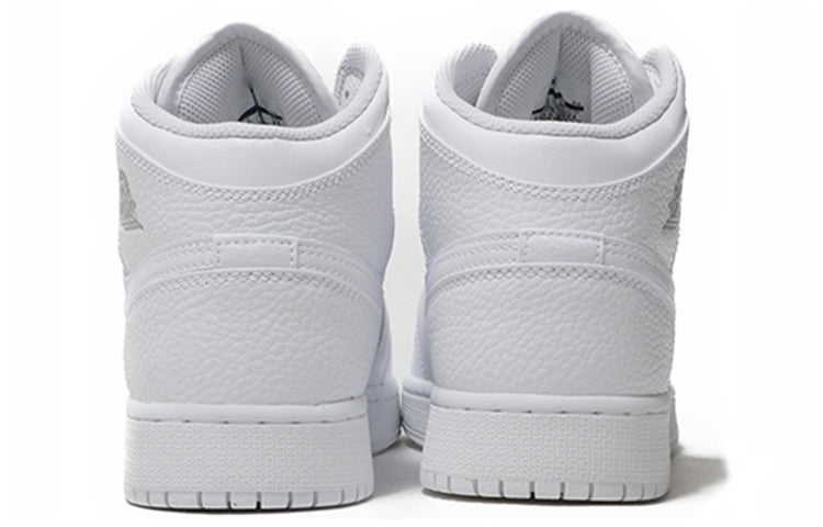 (GS) Air Jordan 1 Retro Mid 'White Pure Platinum' 554725-109