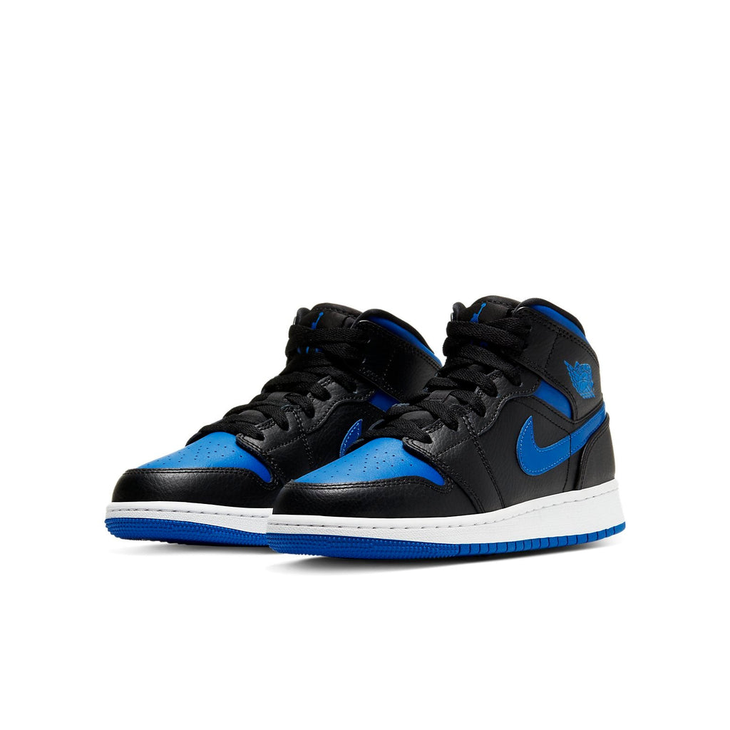 (GS) Air Jordan 1 Mid 'Black Hyper Royal' 554725-068