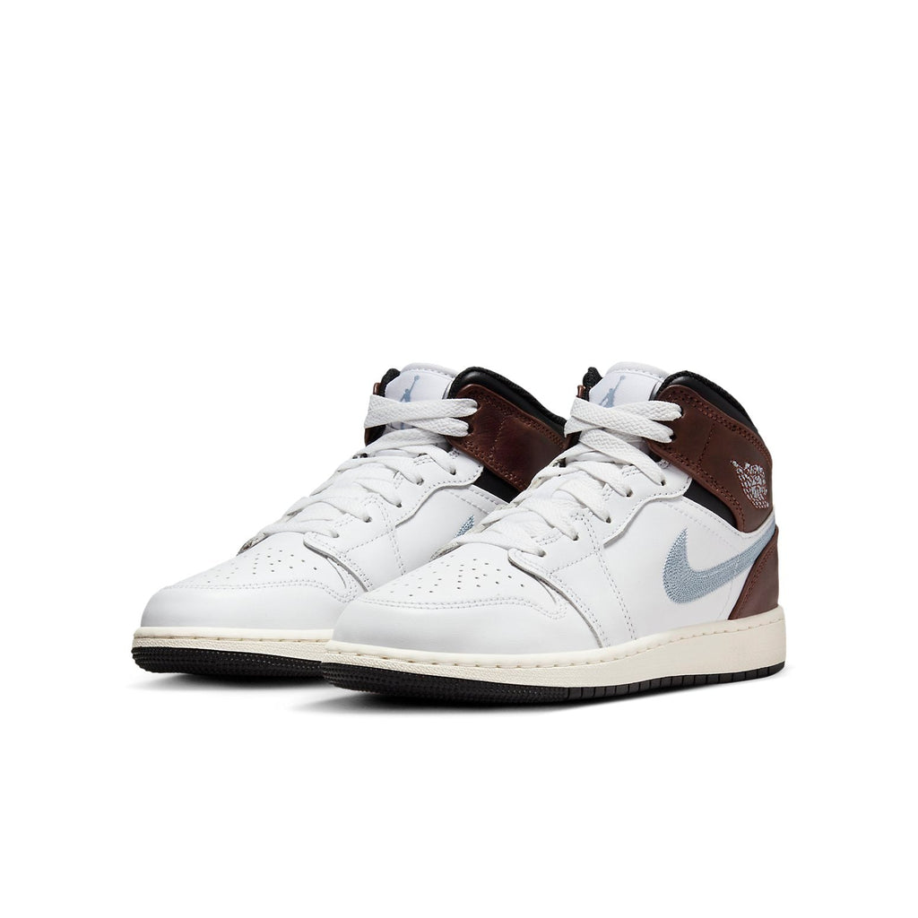 (GS) Air Jordan 1 Mid SE 'White Blue Grey' FQ8162-142