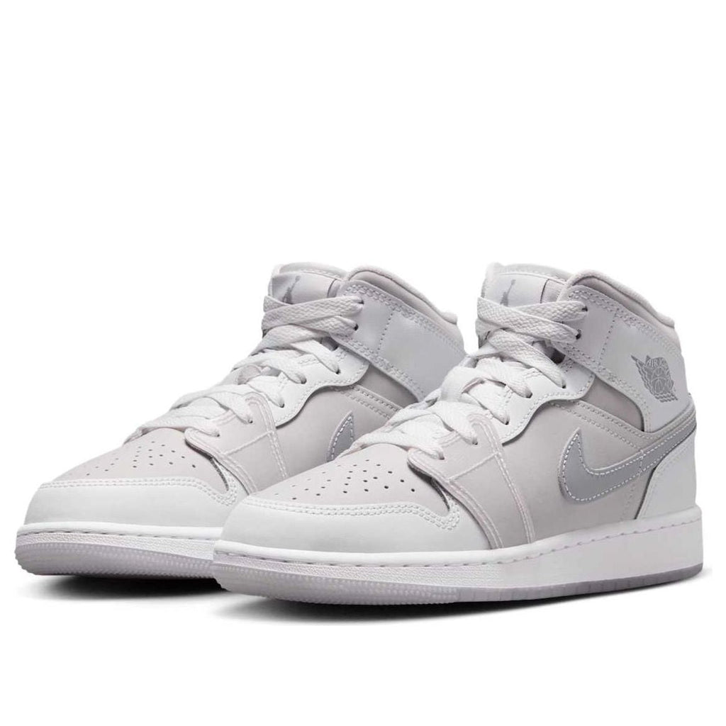 (GS) Air Jordan 1 Mid SE 'Summit White Metallic Silver' HQ3600-121