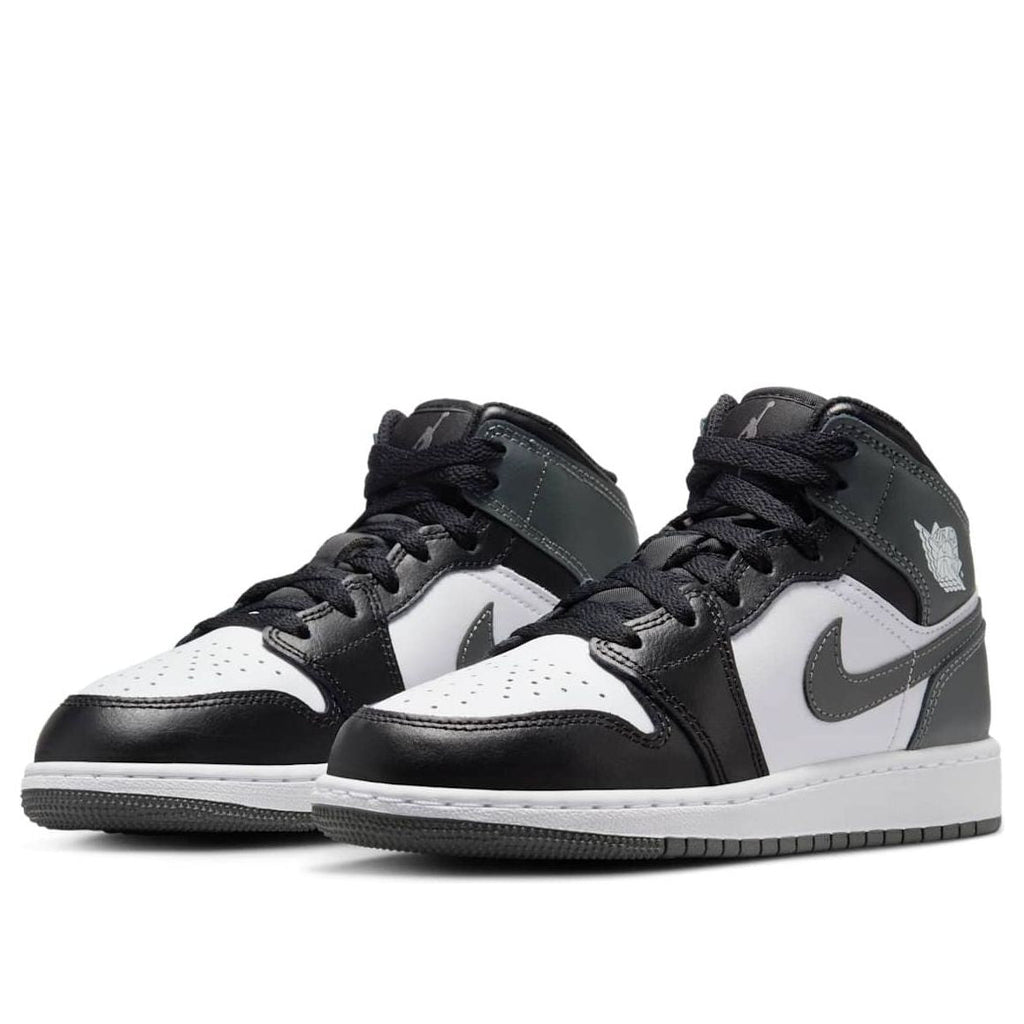 (GS) Air Jordan 1 Mid 'Black White Iron Grey' DQ8423-001