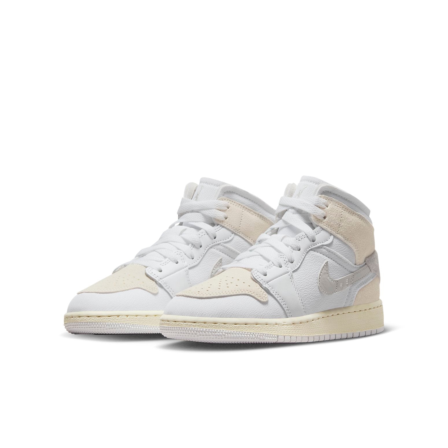 (GS) Air Jordan 1 Mid SE Craft 'Inside Out - White Sail' FB9142-120