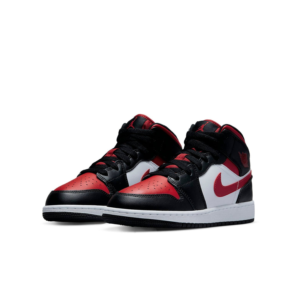 (GS) Air Jordan 1 Mid 'Black Fire Red' 554725-079