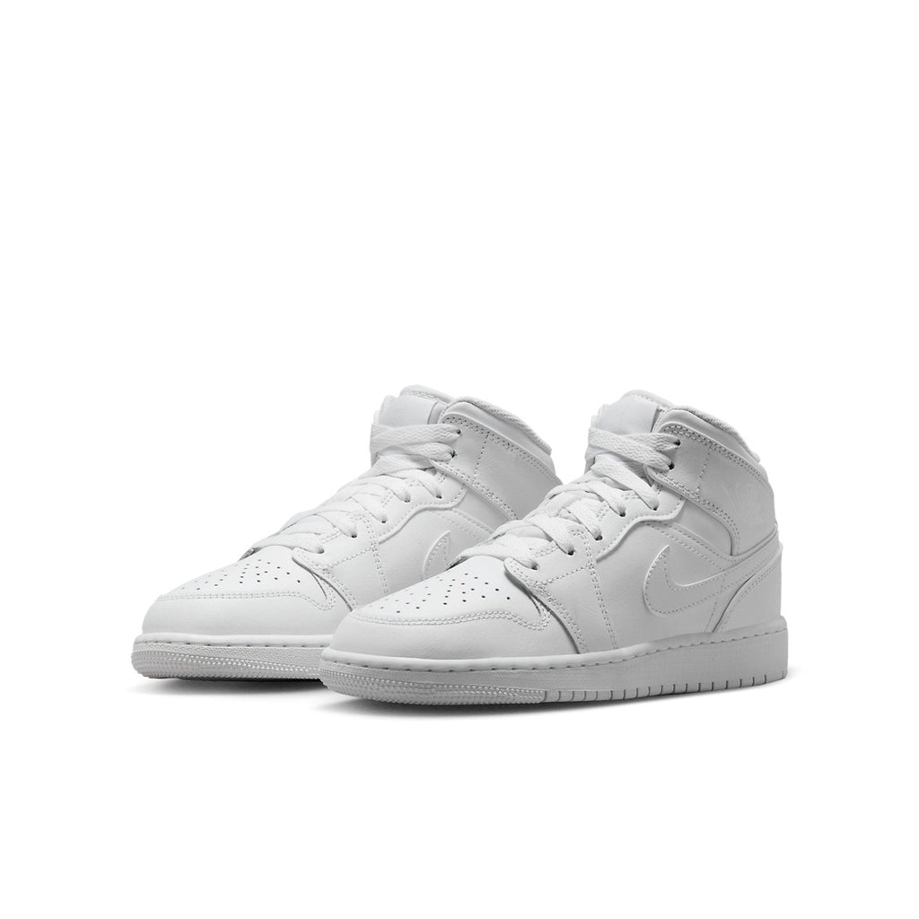 (GS) Air Jordan 1 Mid 'Triple White 2023' 554725-136