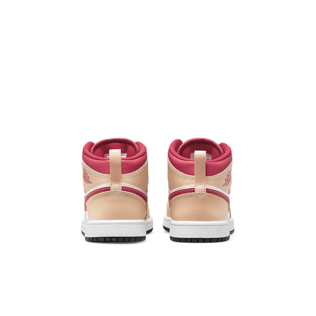 (PS) Air Jordan 1 Mid 'Light Curry Cardinal Red' 640734-201