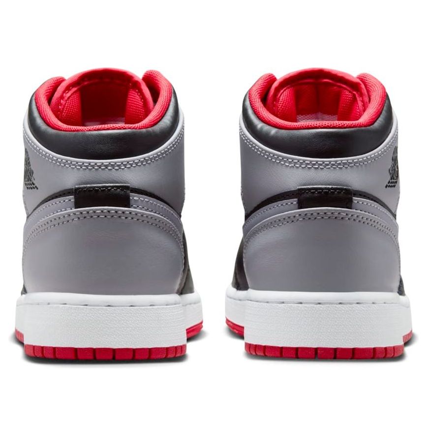 (GS) Air Jordan 1 Mid 'Black Grey Red' DQ8423-006
