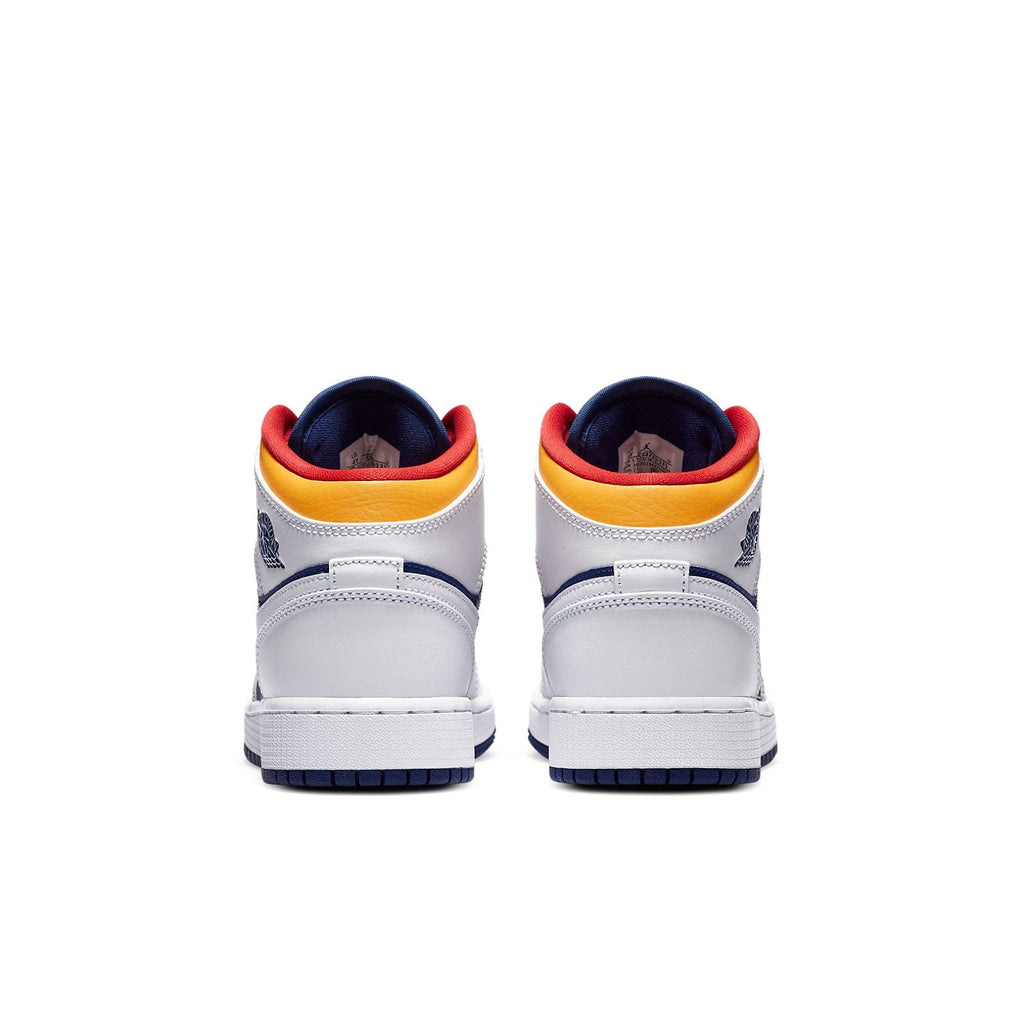 (GS) Air Jordan 1 Mid 'White Deep Royal Blue' 554725-131