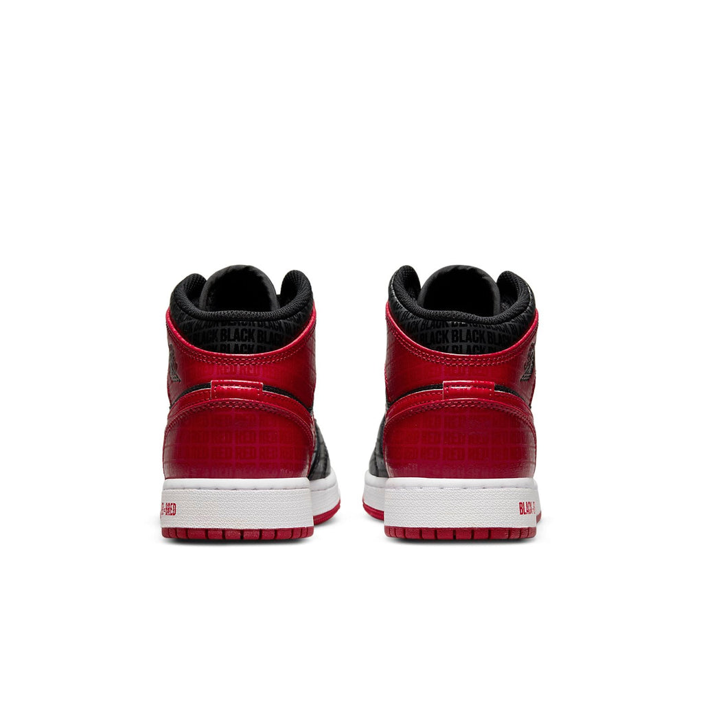 (GS) Air Jordan 1 Mid SS 'Black + Red = Bred' DM9650-001
