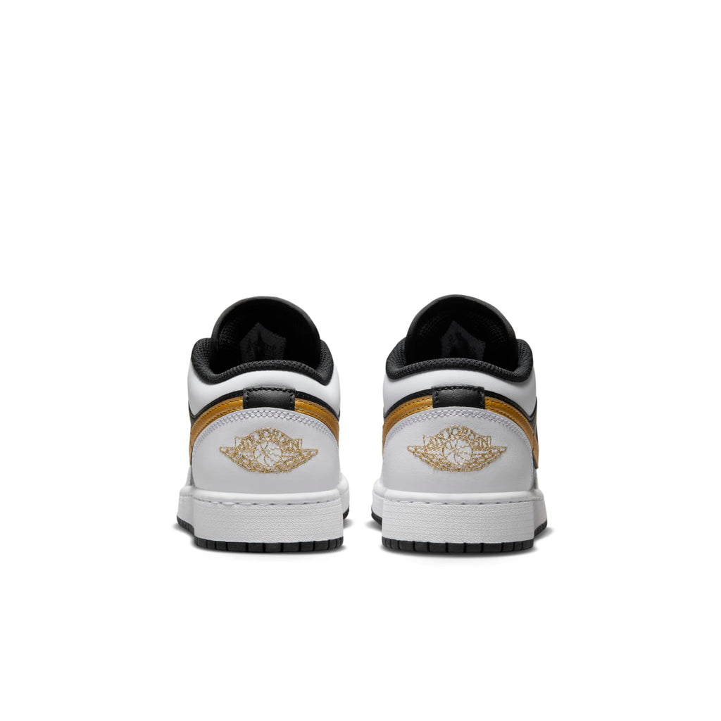 (GS) Air Jordan 1 Low 'White Black Metallic Gold Swoosh'  553560-172