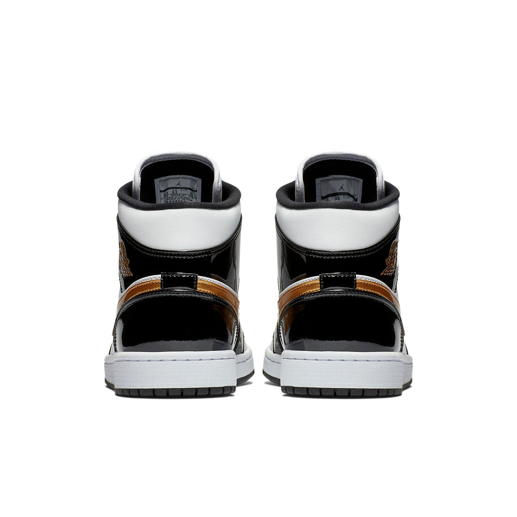Air Jordan 1 Mid Patent 'Black Gold' 852542-007