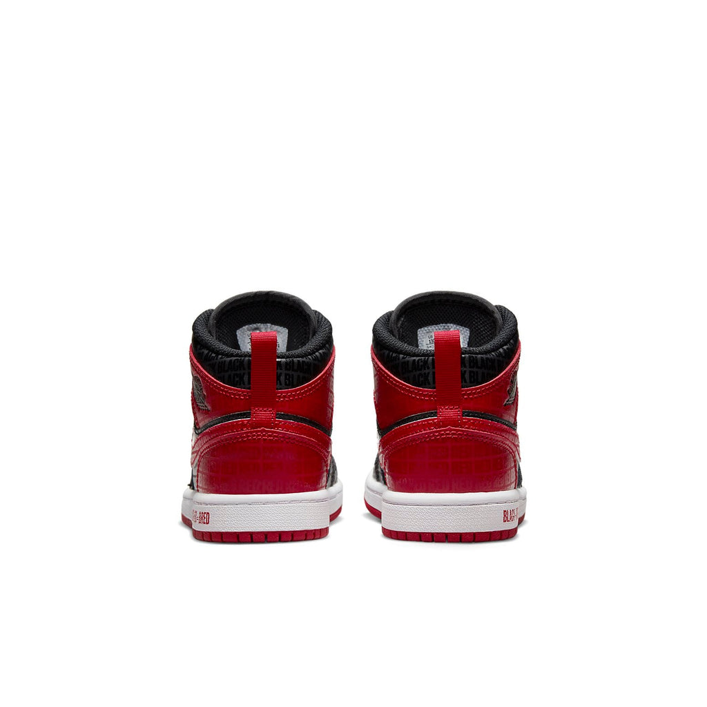 (PS) Air Jordan 1 Mid SS 'Black + Red = Bred' DM9651-001