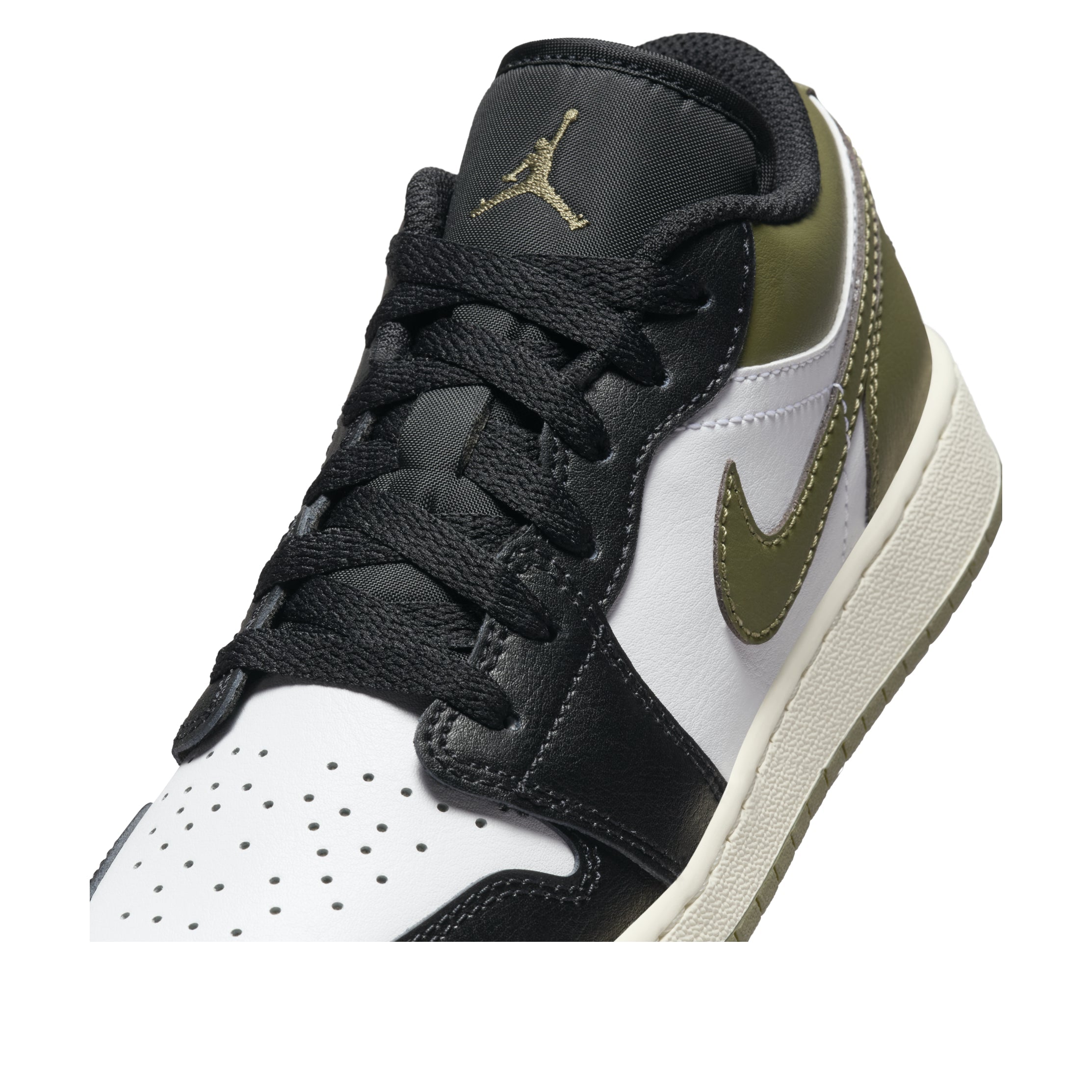 (GS) Air Jordan 1 Low 'Black Toe Medium Olive' 553560-092