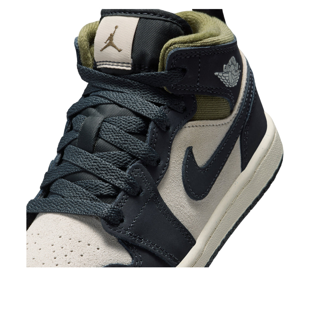(PS) Air Jordan 1 Mid SE 'Off Noir Medium Olive' HV4444-102