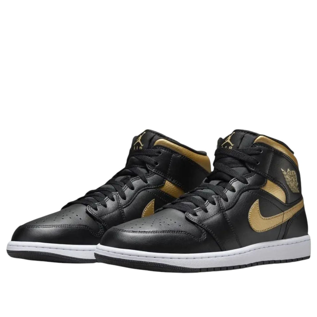 (GS) Air Jordan 1 Mid 'Black Metallic Gold' DQ8423-071