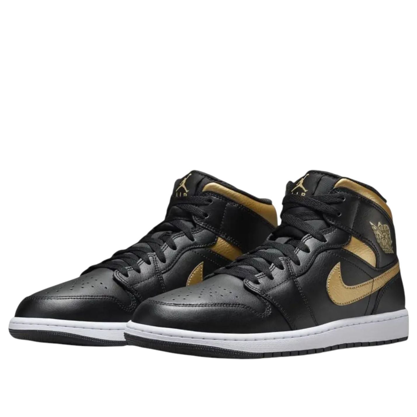 (GS) Air Jordan 1 Mid 'Black Metallic Gold' DQ8423-071