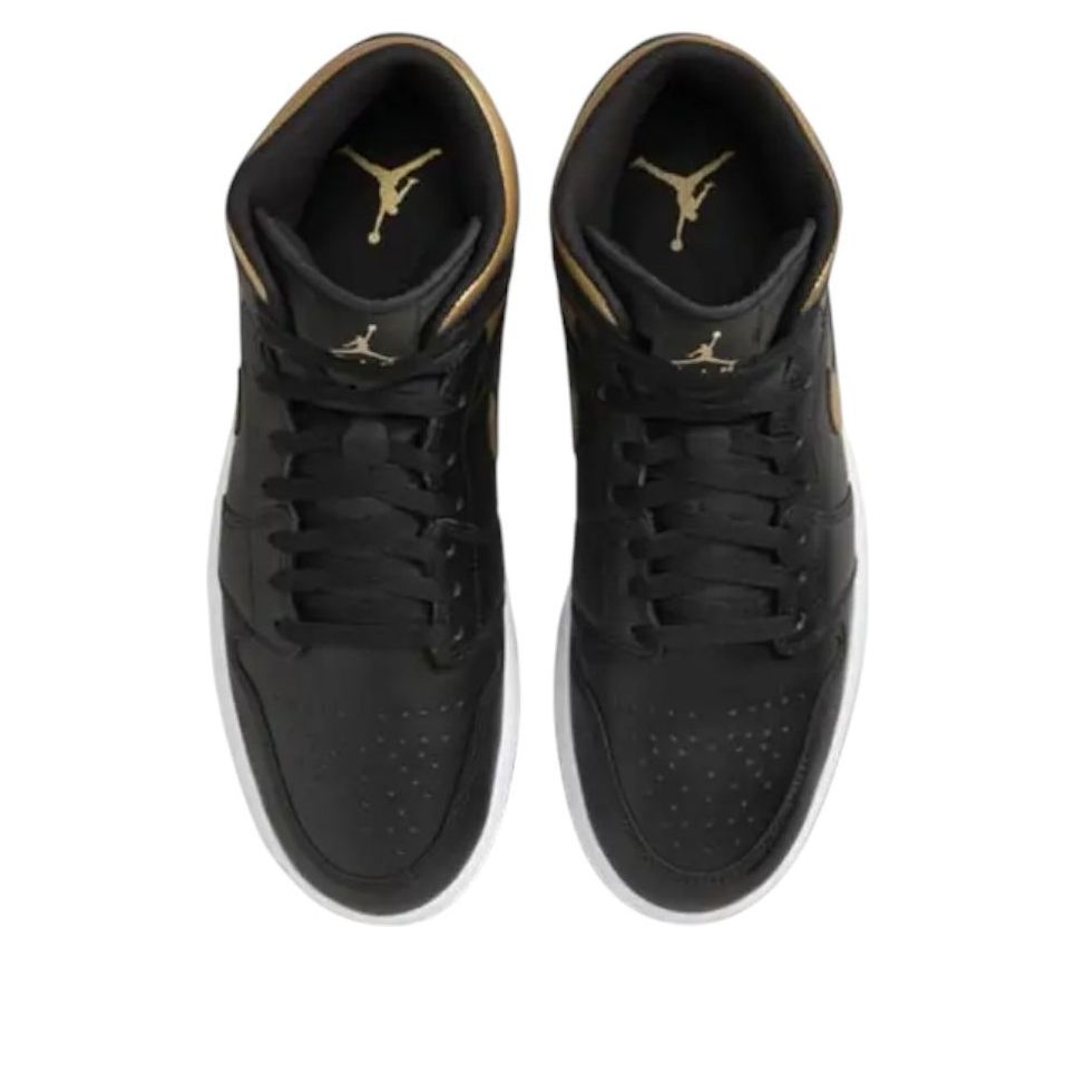 (GS) Air Jordan 1 Mid 'Black Metallic Gold' DQ8423-071