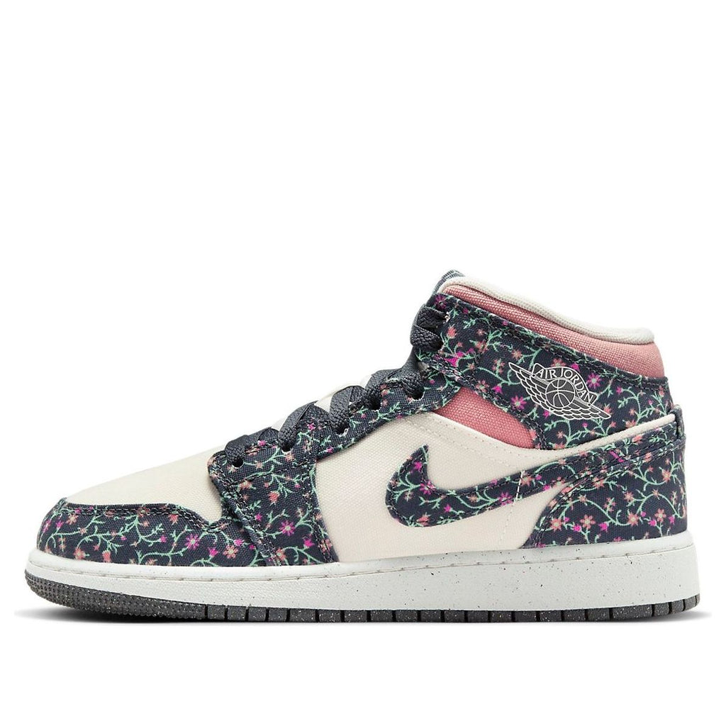 (GS) Air Jordan 1 Mid 'Floral Canvas' FJ3451-001